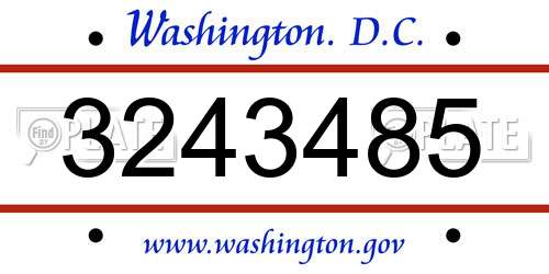 3243485 District Of Columbia License Plate