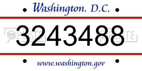 3243488 District Of Columbia License Plate