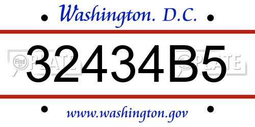 32434B5 District Of Columbia License Plate