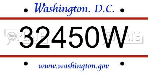 32450W District Of Columbia License Plate