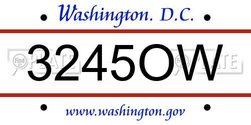3245OW District Of Columbia License Plate