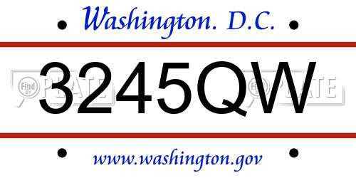 3245QW District Of Columbia License Plate