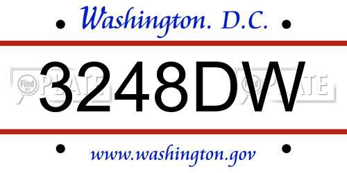 3248DW District Of Columbia License Plate