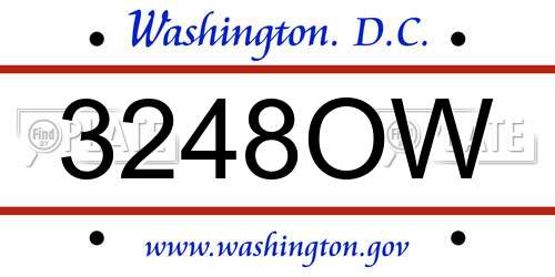3248OW District Of Columbia License Plate