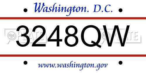 3248QW District Of Columbia License Plate