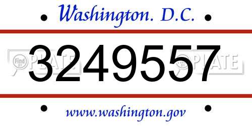 3249557 District Of Columbia License Plate