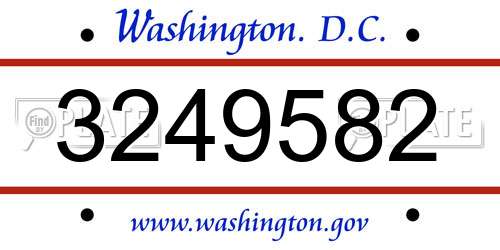 3249582 District Of Columbia License Plate