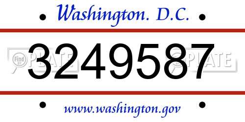 3249587 District Of Columbia License Plate