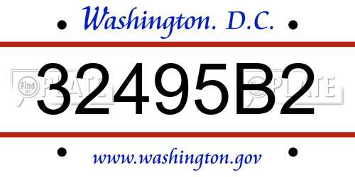 32495B2 District Of Columbia License Plate