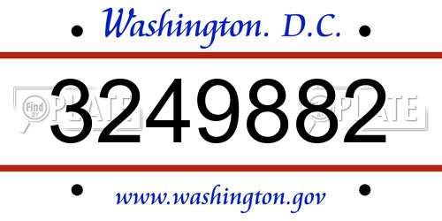 3249882 District Of Columbia License Plate
