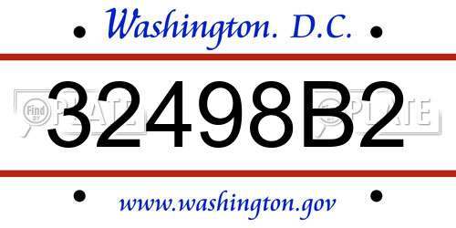 32498B2 District Of Columbia License Plate