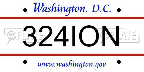 324ION District Of Columbia License Plate