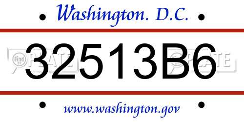32513B6 District Of Columbia License Plate