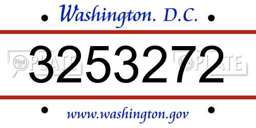 3253272 District Of Columbia License Plate