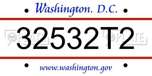 32532T2 District Of Columbia License Plate