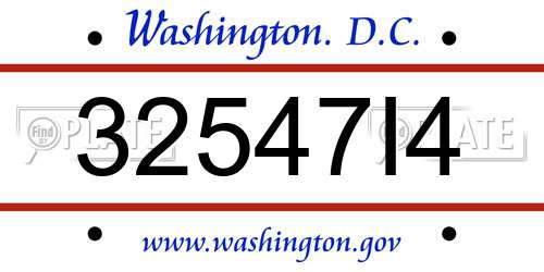 32547I4 District Of Columbia License Plate