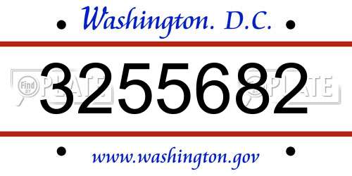 3255682 District Of Columbia License Plate