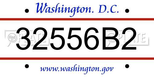 32556B2 District Of Columbia License Plate