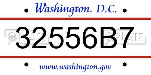 32556B7 District Of Columbia License Plate