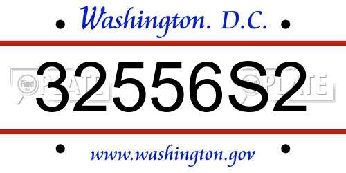 32556S2 District Of Columbia License Plate