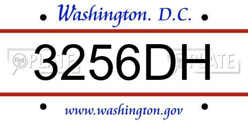 3256DH District Of Columbia License Plate