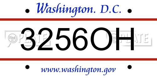 3256OH District Of Columbia License Plate