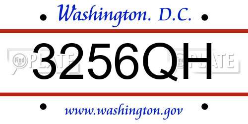 3256QH District Of Columbia License Plate