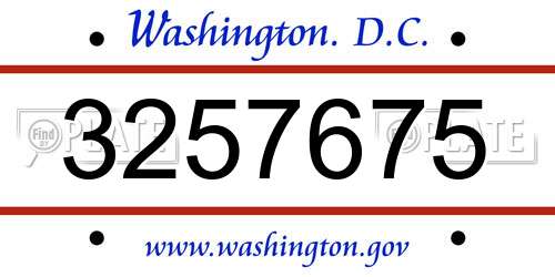 3257675 District Of Columbia License Plate