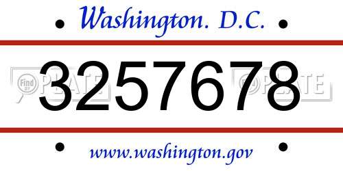 3257678 District Of Columbia License Plate