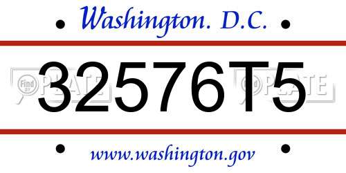 32576T5 District Of Columbia License Plate