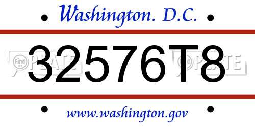 32576T8 District Of Columbia License Plate