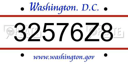 32576Z8 District Of Columbia License Plate