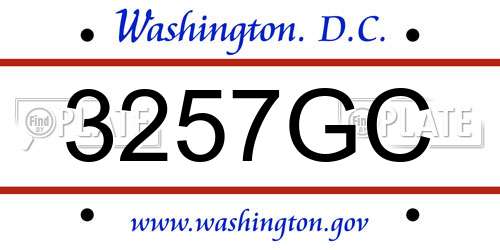 3257GC District Of Columbia License Plate