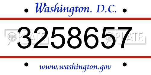 3258657 District Of Columbia License Plate