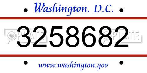 3258682 District Of Columbia License Plate