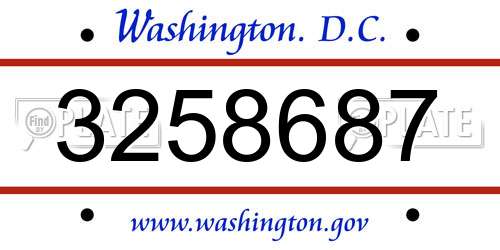 3258687 District Of Columbia License Plate