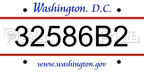 32586B2 District Of Columbia License Plate