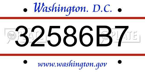 32586B7 District Of Columbia License Plate