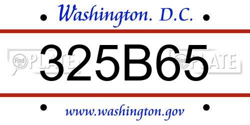 325B65 District Of Columbia License Plate