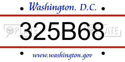 325B68 District Of Columbia License Plate