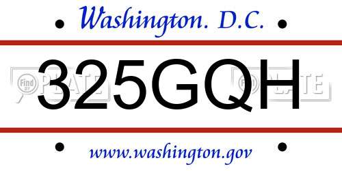 325GQH District Of Columbia License Plate