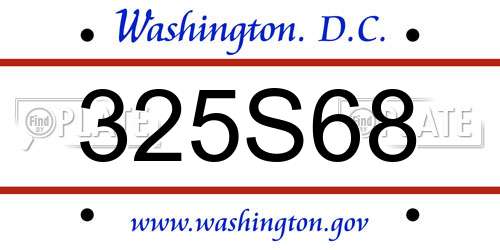 325S68 District Of Columbia License Plate
