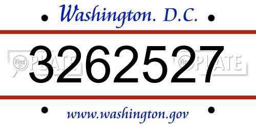 3262527 District Of Columbia License Plate