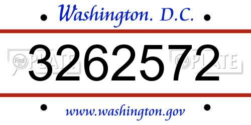 3262572 District Of Columbia License Plate