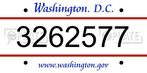 3262577 District Of Columbia License Plate