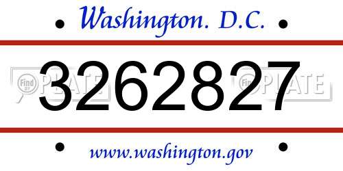 3262827 District Of Columbia License Plate
