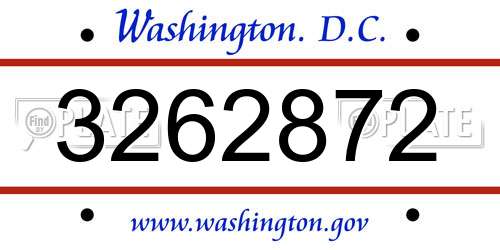 3262872 District Of Columbia License Plate