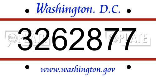 3262877 District Of Columbia License Plate