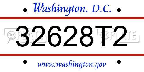 32628T2 District Of Columbia License Plate