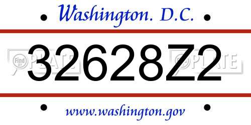 32628Z2 District Of Columbia License Plate